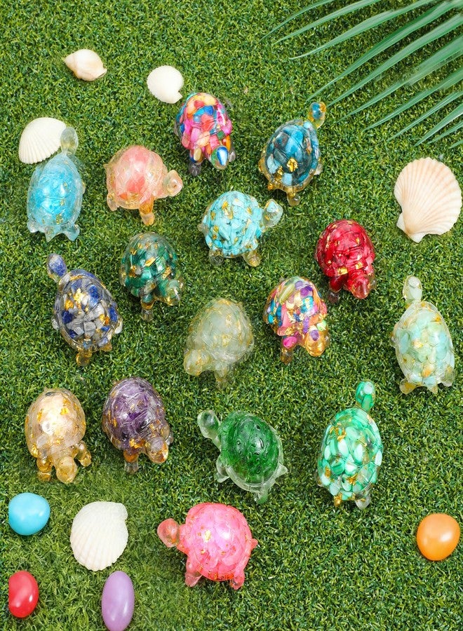 Hpmjz 16 PCS Mini Crystal Turtle Figurine Handmade Sea Turtle Animal Figurine Healing Resin Decor Art Animal Statues for Home Office Birthday Party Gift Party Favors - Image 3